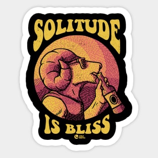 Solitude Is Bliss Blk Sticker